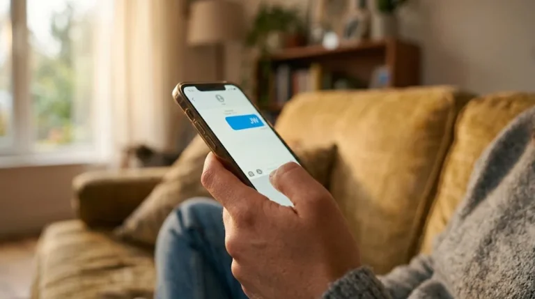 What does JW mean in text message shown on a smartphone screen